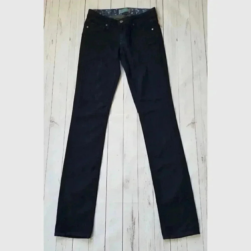 Paige Denim 2000s Skyline Drive Dark Skinny Jeans Dark Blue Eclipse Low Rise 24